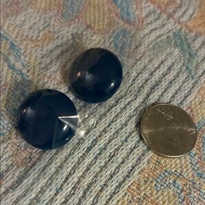 Vintage Dark Blue Round Earrings